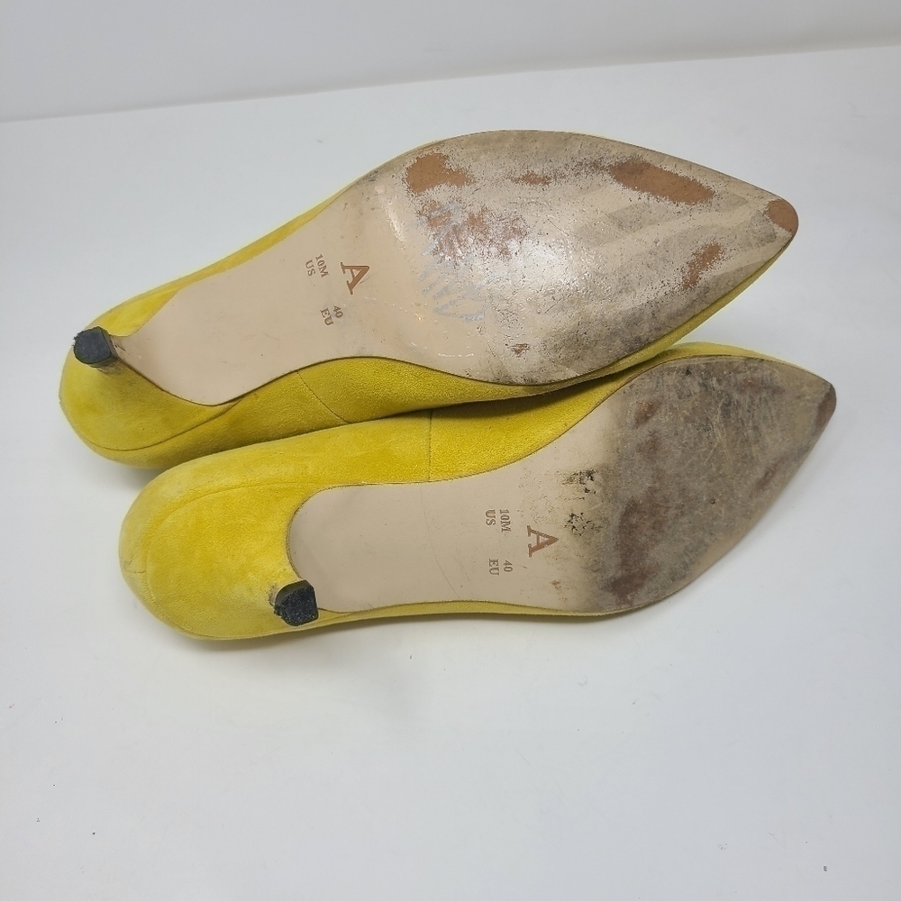 Anthropologie | Women's Classic Yellow Suede Heels (Size 10M) - Picture 14 of 14